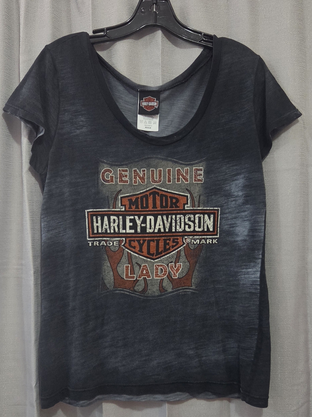 Harley-Davidson Heather Black Short Sleeve  Graphic Tee Bangor Maine Women's Med